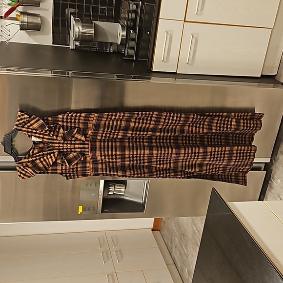 💕ACE & JIG💕 Magdalena Reversible Dress ~ St. Honore Gold Plaid Medium M NWOT - Picture 8 of 14